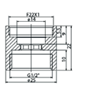 RIDUZIONE PER AERATORE F.22 X 1/2" F