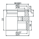 RIDUZIONE PER AERATORE M.24 X 1/2"F