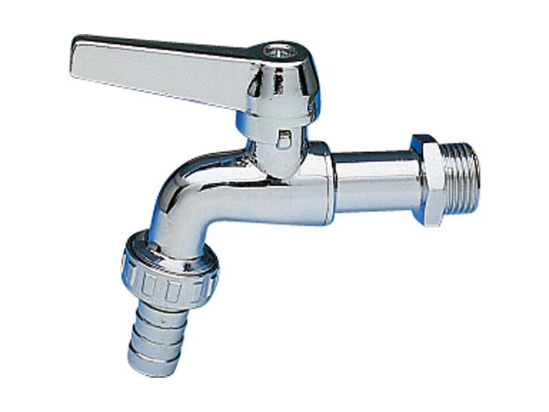 RUBINETTO EKOLUX CURVO 1/2" CROMATO CON PORTAGOMMA 684