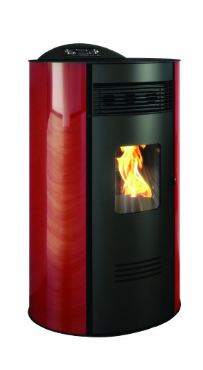 STUFA PELLET TONDE' 9KW ROSSO