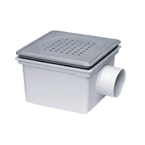 PILETTA ABS 200X200 USCITA ORIZZONTALE CON TAPPO
