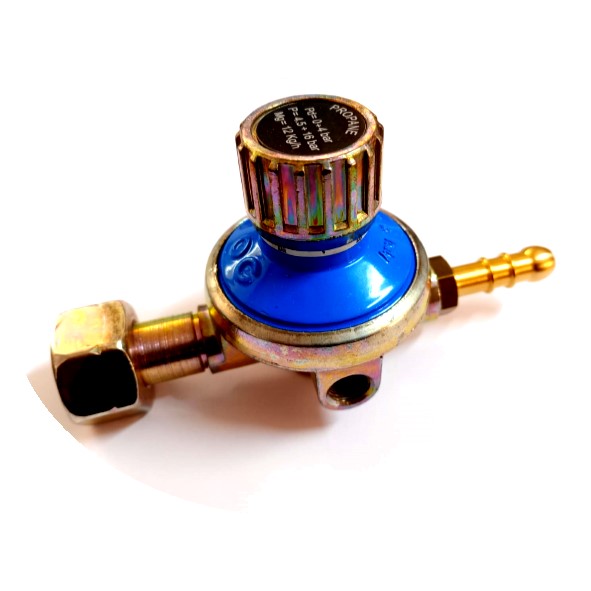 RIDUTTORE ALTA PRESSIONE 12 KG/H 0-4 bar  CON DADO GIRELLO CH25 E PORTAGOMMA