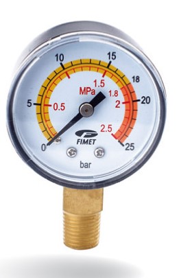 MANOMETRO ATTACCO RADIALE  D.50 G 1/4" 0-25 BAR