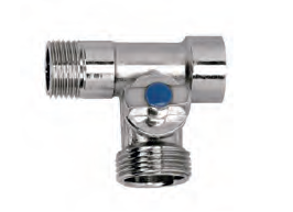 RUBINETTO A SFERA 3 VIE CON ATTACCO LAVATRICE M1/2XF1/2XM3/4