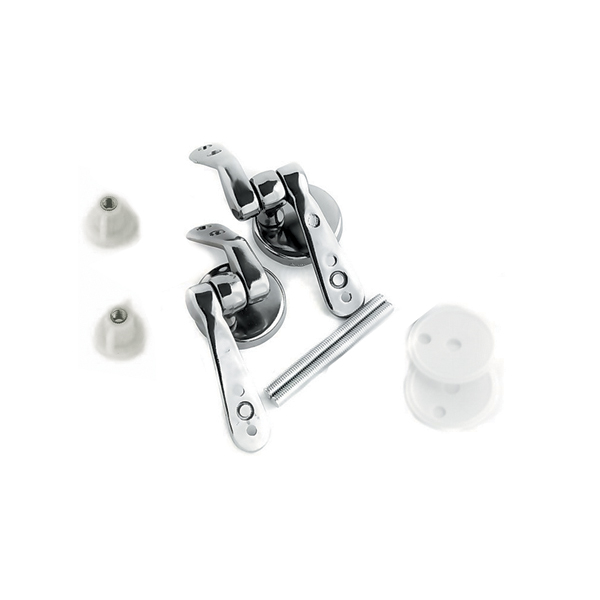 COPPIA CERNIERE PER SEDILE WC OTTONE+ACCIAIO