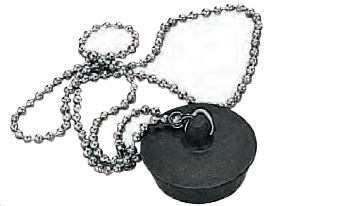 TAPPO GOMMA NERA CON CATENA D.52