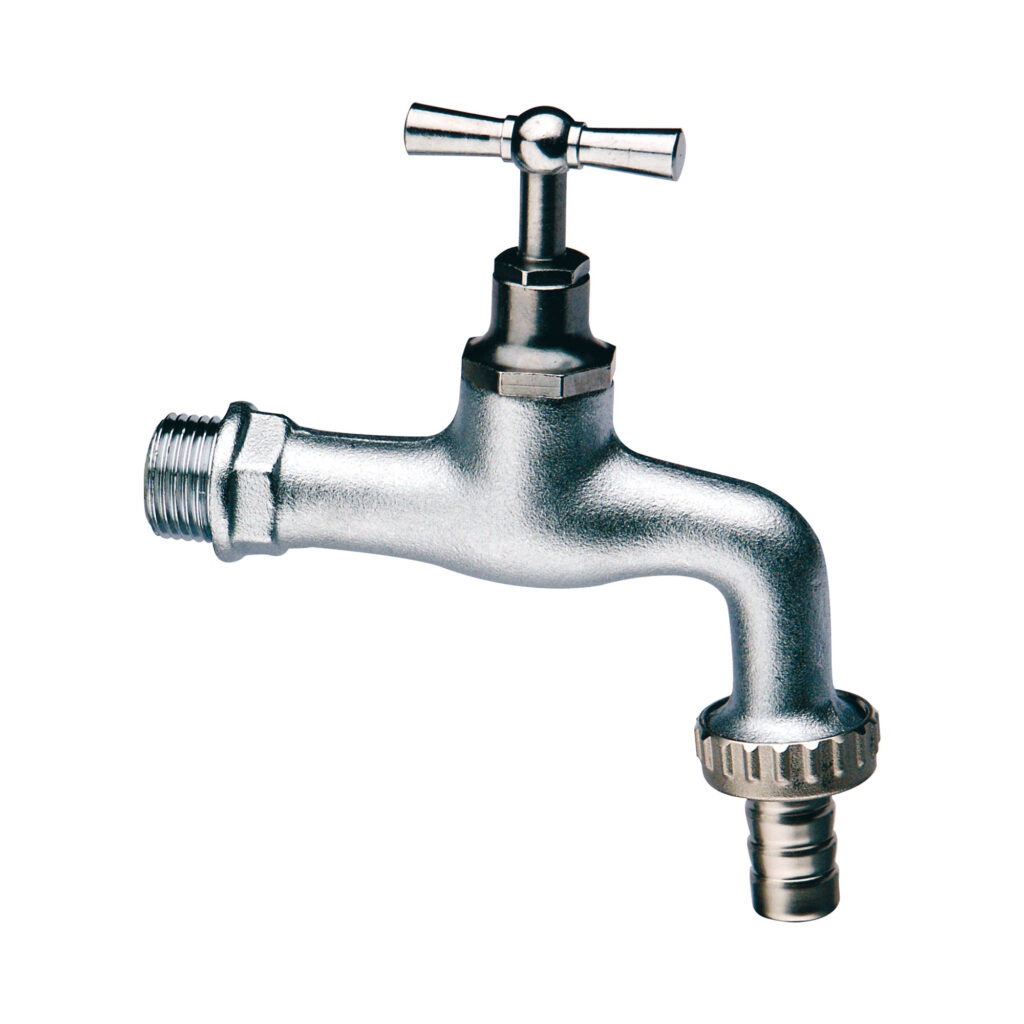 RUBINETTO CURVO PORTAGOMMA CROMONICHELATO 3/4"