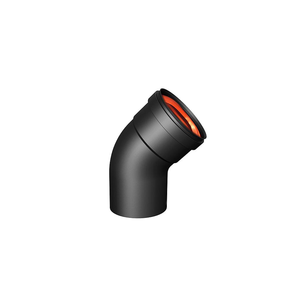 CURVA NERO A 45° D.100 PELLET