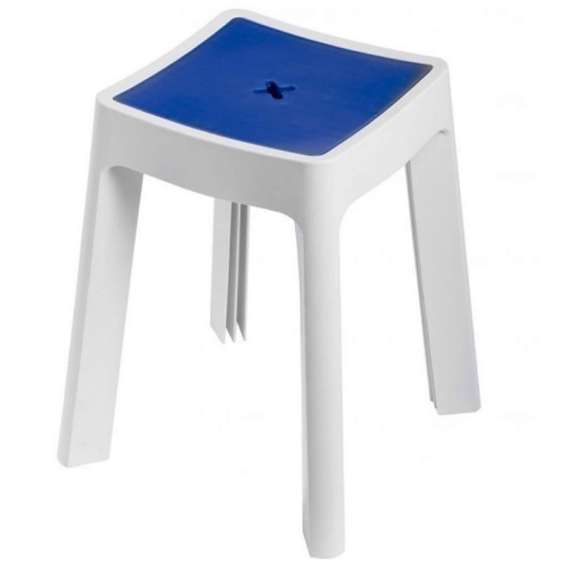 SGABELLO CONTENITORE KEOPE BIANCO/BLU