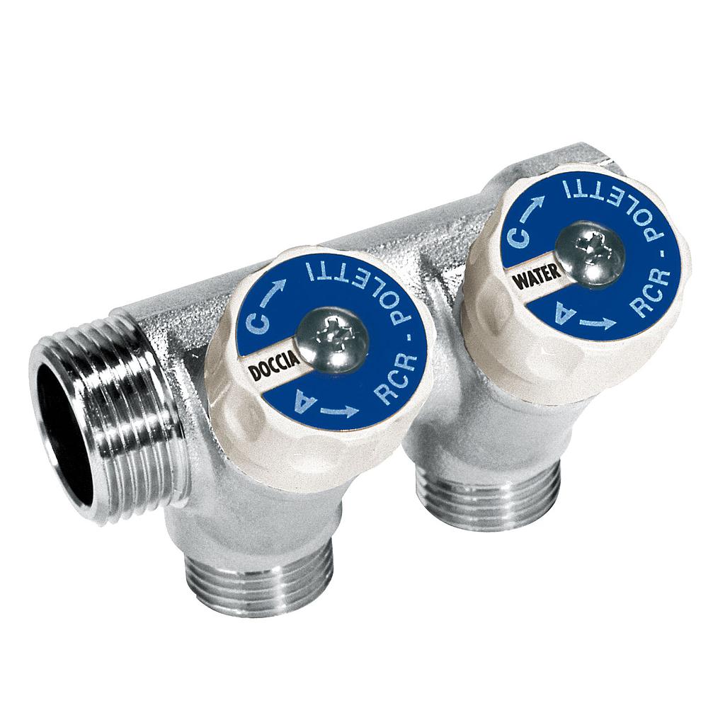 COLLETTORE GIRO30 INCLINATO 3/4MF 1/2" 4VIE