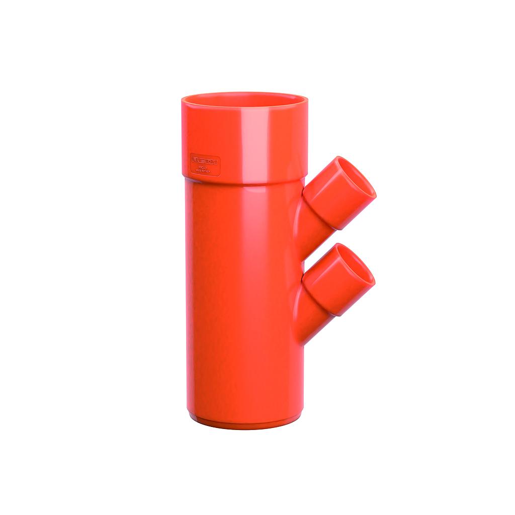 DERIVAZIONE DOPPIA RIDOTTA 45G 100/40/40 DX/DX ROSSO