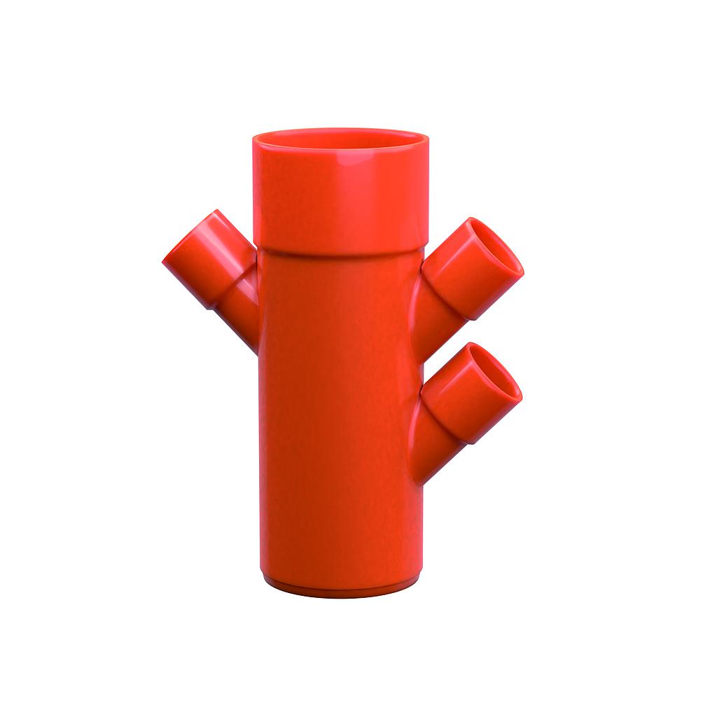 DERIVAZIONE TRIPLA RIDOTTA 45G 100/40/40 DXDXSX ROSSO