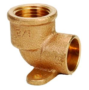 GOMITO FEMMINA CON FLANGIA BRONZO SALDARE 1/2"X16