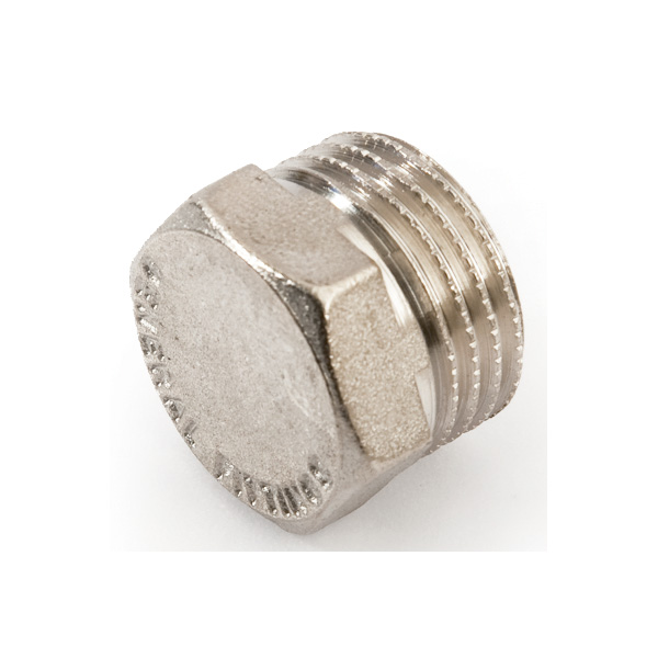 TAPPO MASCHIO ESAGONALE 3/8" OTTONE CROMATO