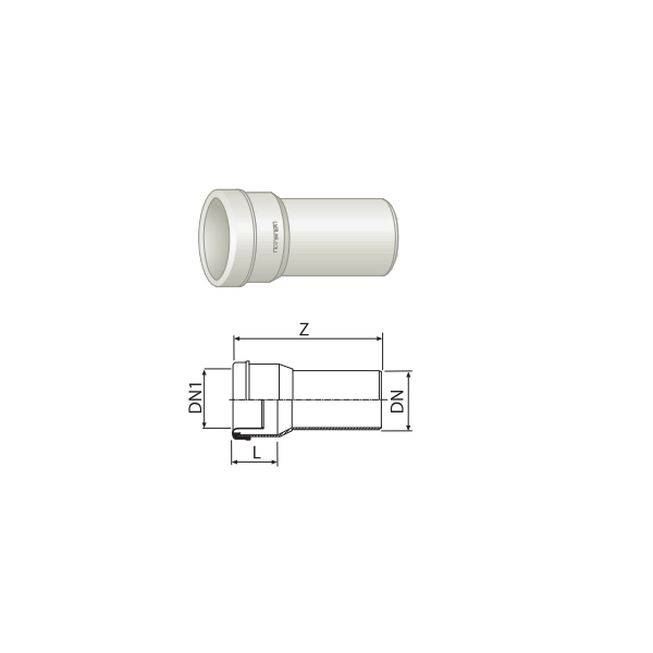 MANICOTTO LUNGO WC CON GUARNIZIONE DN110MM