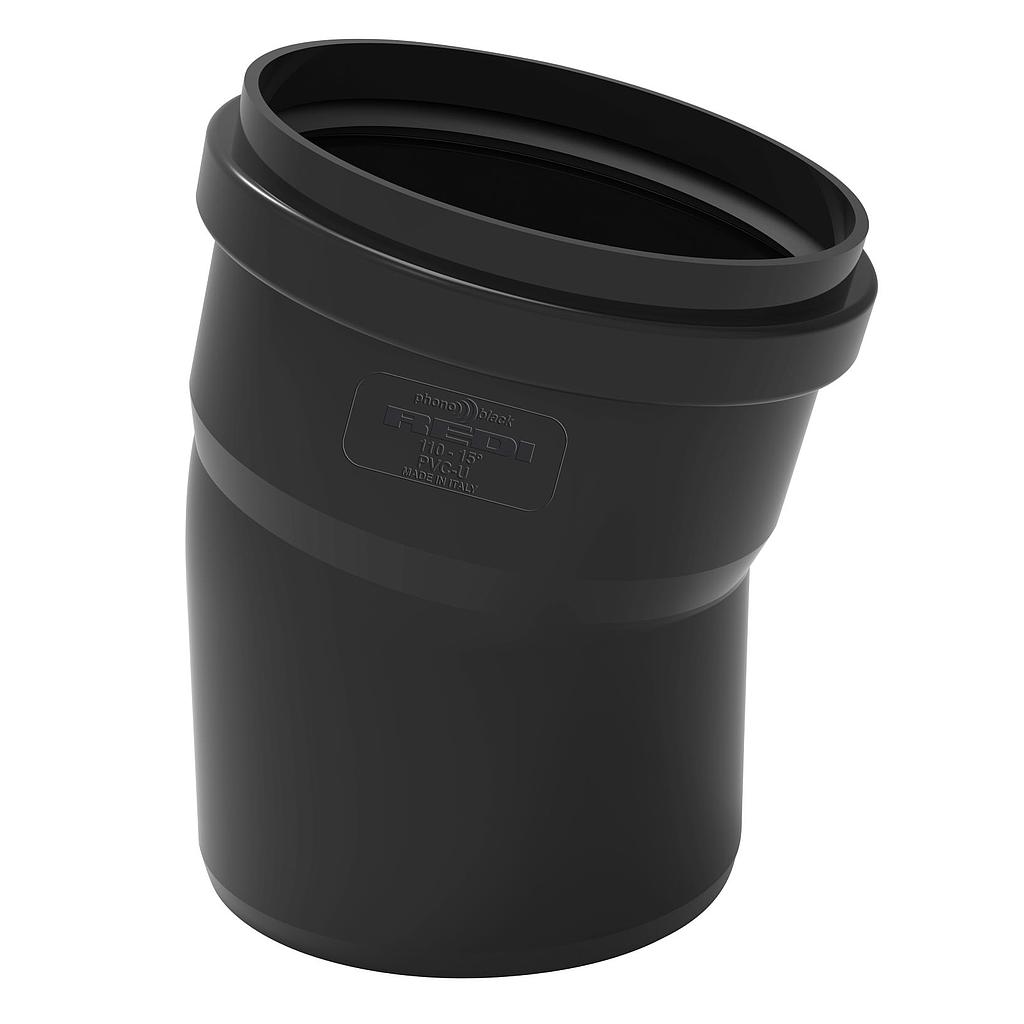 CURVA 15° MF D.50 NERO FONOISOLANTE