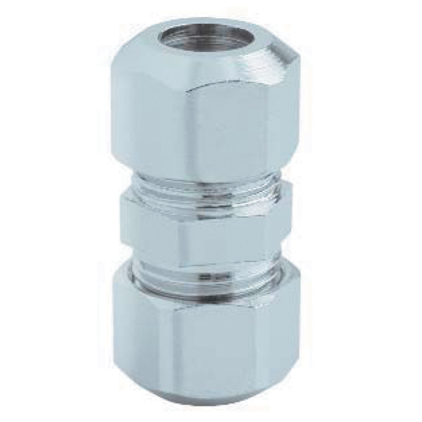 NIPPLES DOPPIO DIRITTO PER TUBETTO RAME 10x10 CROMATO