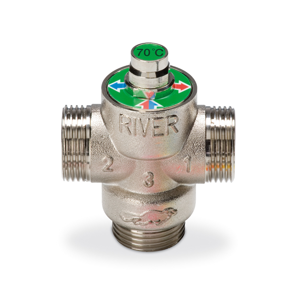 VALVOLA TERMOSTATICA X STUFA LEGNA /PELLET 1"-70°C