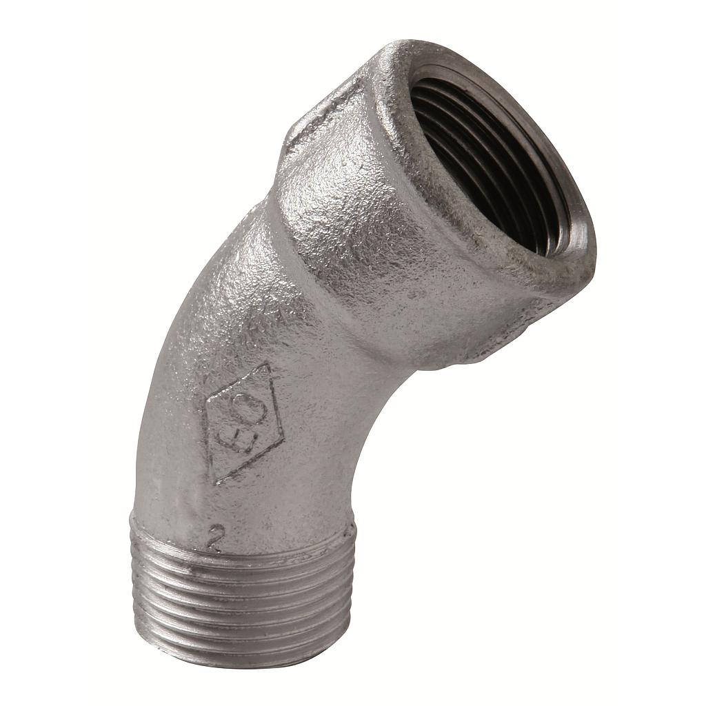 CURVA 45° MASCHIO/FEMMINA 1"1/4 ZINCATO