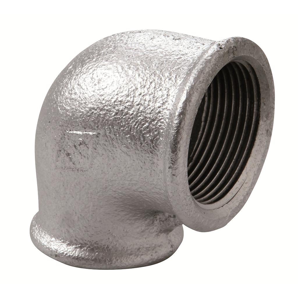 GOMITO 90° RIDOTTO FEMMINA/FEMMINA 3/4"x1/2" ZINCATO