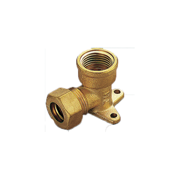 GOMITO FEMMINA FLANGIA ORING GAS RAME 14X1/2