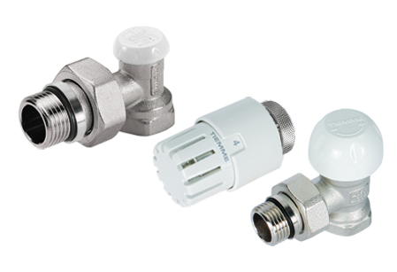 KIT SQUADRA VALVOLA TERMOSTATIZZABILE+DETENTORE+TESTA TERMOSTATICA 3/8"ATTACCO FERRO
