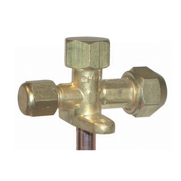 RUBINETTO A 3 VIE 3/8 PER CONDIZIONATORI