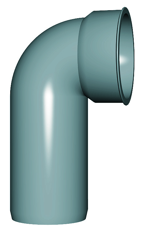 CURVA TECNICA 90° CON TAPPO DI PROTEZIONE DA 40/46 GRIGIO