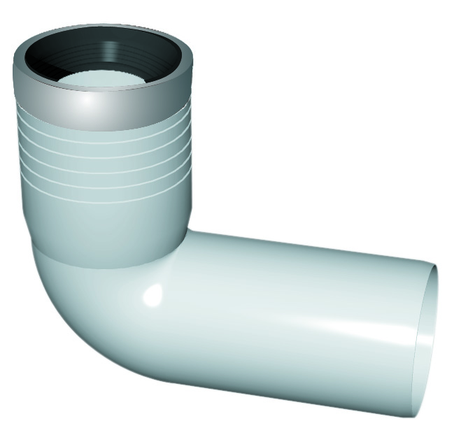 CURVA WC D.90 PROLUNGATA HTCWS CON GUARNIZIONE E TAPPO