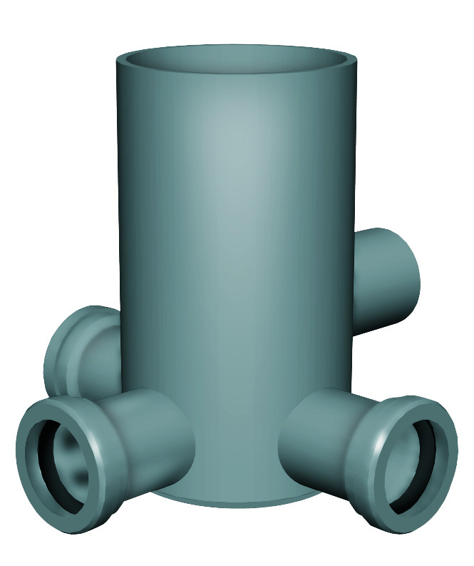 POZZETTO A PAVIMENTO ALTO 4VIE D100/40