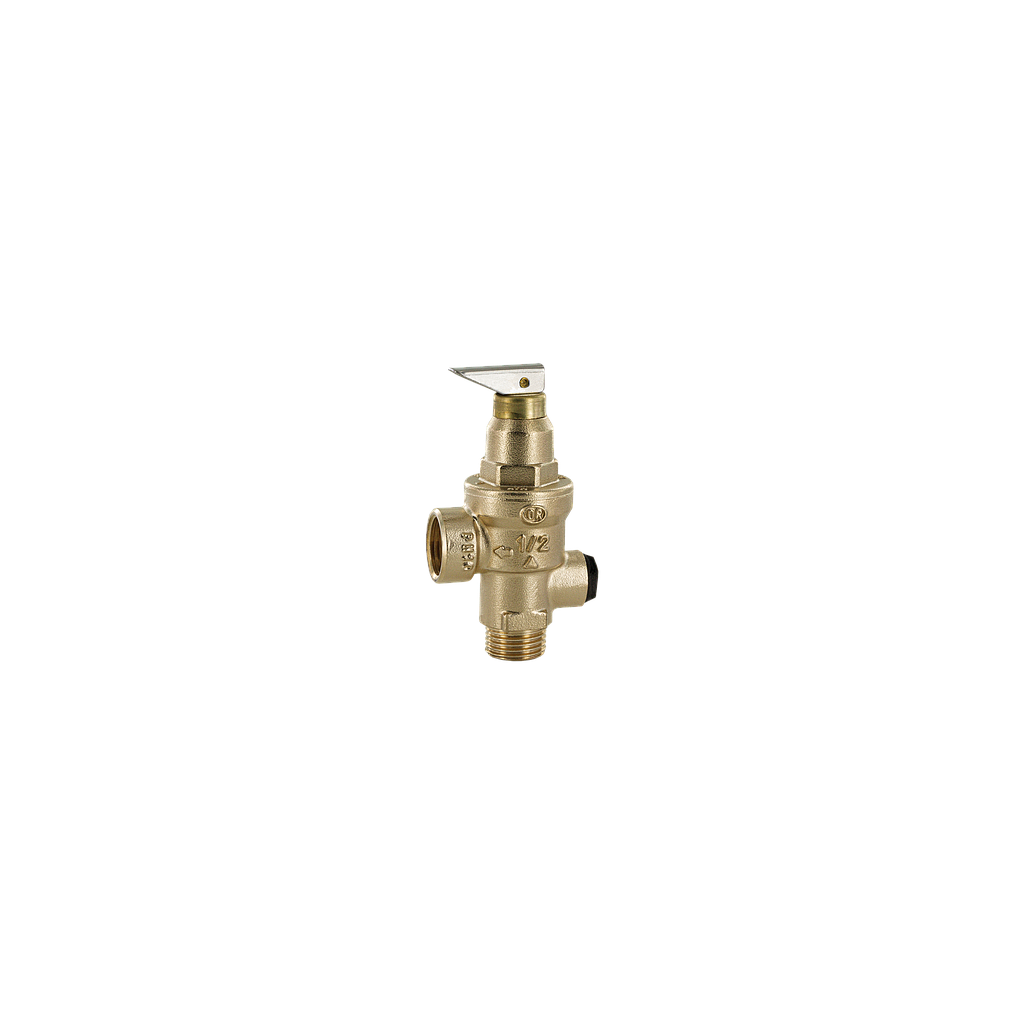 VALVOLA SICUREZZA A LEVA MF CON ATTACCO MANOMETRO  1/2 1,5 BAR