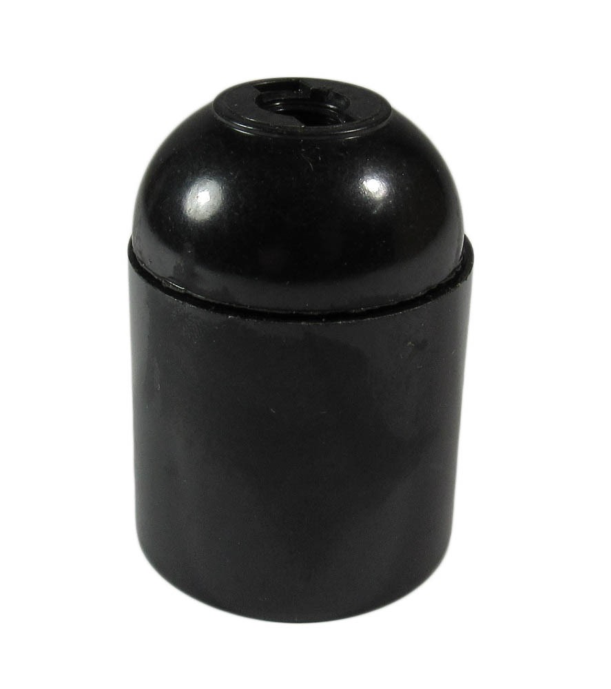 PORTALAMPADA E27 LISCIO NERO