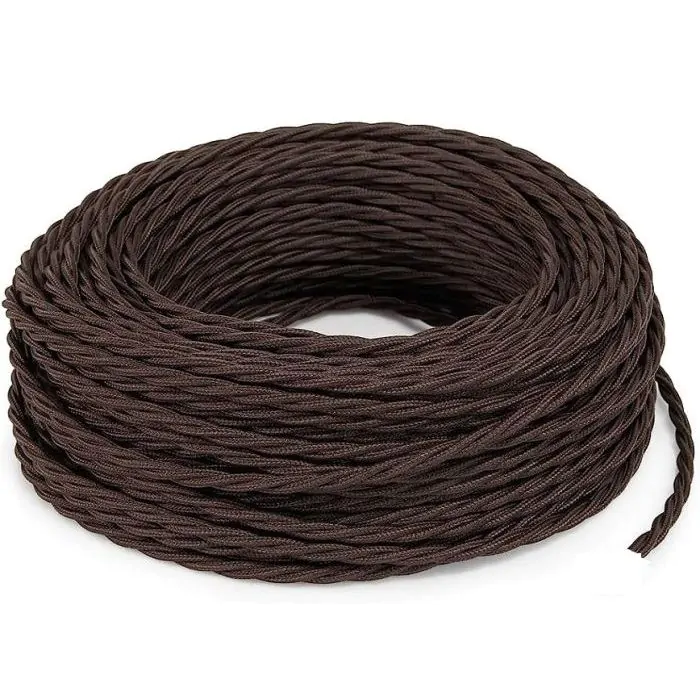 CAVO TESSILE A TRECCIA 3X1 MARRONE