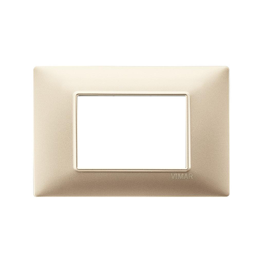 PLACCA VIMAR PLANA 3MODULI CHAMPAGNE OPACO