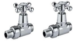 VALVOLA + DETENTORE DRITTO 12X1/2 ARREDA OLD CROMATO