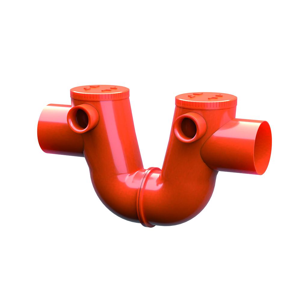 SIFONE MONOLITICO ACQUE NERE D.200 ROSSO