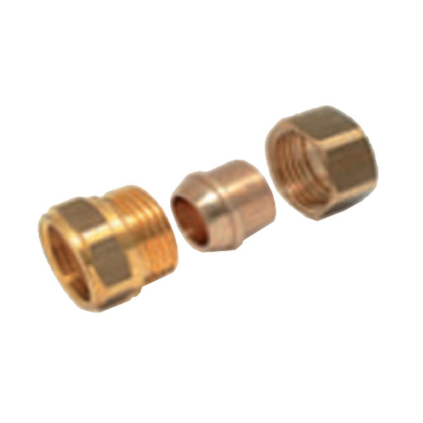 RACCORDO DIRITTO 3PZ FF BRONZO SALDARE1/2"X14