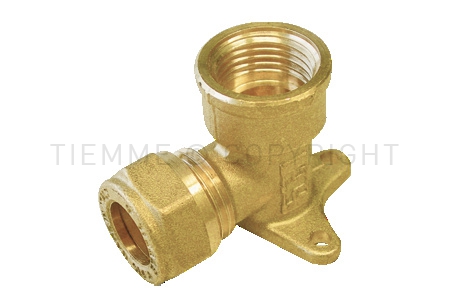 GOMITO FEMMINA CON FLANGIA OGIVA OTTONE 1/2X18-1106