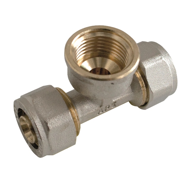 TEE FEMMINA 14X1/2X14 NICHELATO PER MULTISTRATO