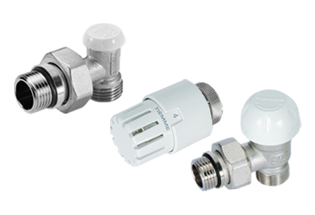 KIT SQUADRA VALVOLA TERMOSTATIZZABILE+DETENTORE+TESTA TERMOSTATICA 1/2" ATTACCO 1/2