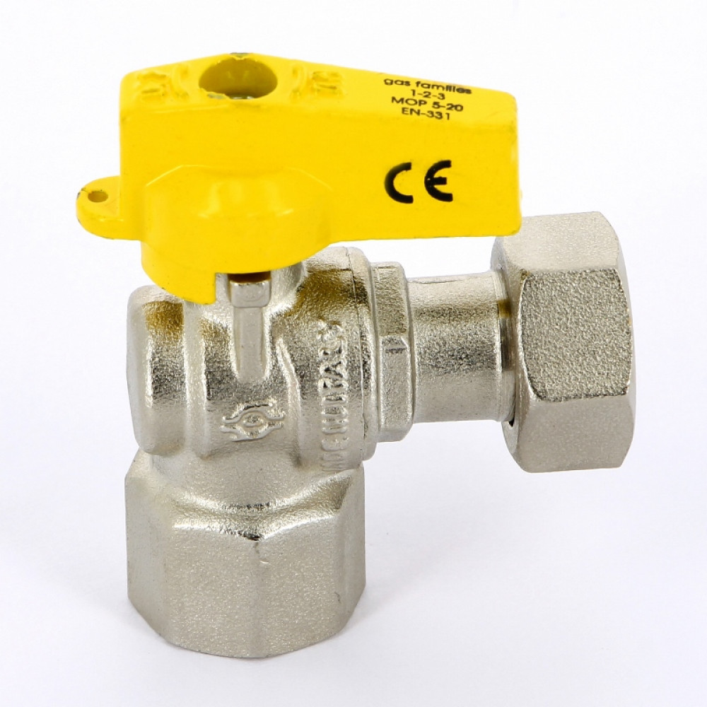 RUBINETTO NORMALE  GAS SQUADRA F-GIRELLO 1/2 X 1/2