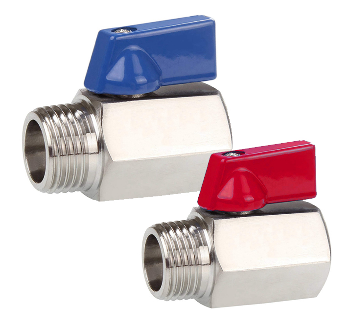 VALVOLA SFERA MINI MF 1/2 MANIGLIA ROSSA