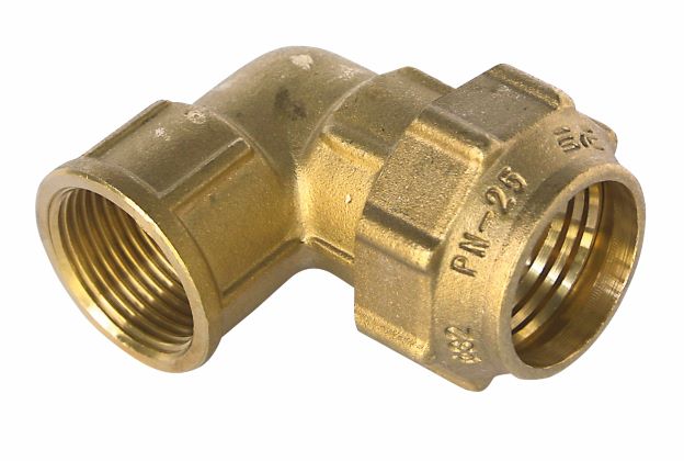 GOMITO FEMMINA 1"1/4X40 OGIVA OTTONE  SERIE GORBEA