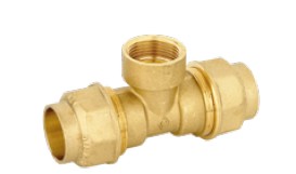 TEE FEMMINA  1/2"X20 OGIVA OTTONE BUGATTI  SERIE 8025 VALVOFIT