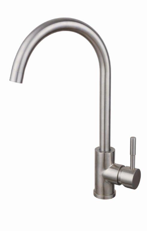 MISCELATORE LAVELLO CUCINA CROMO SATINATO CANNA A PONTE