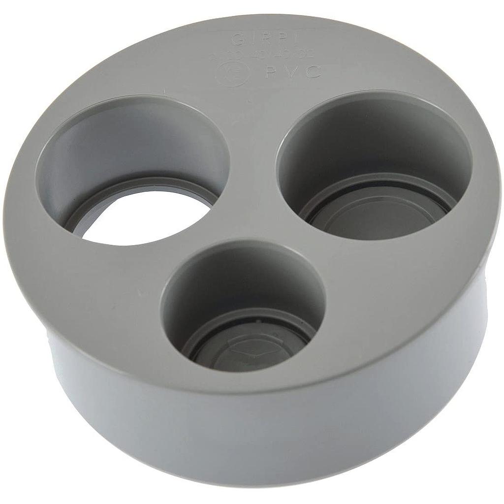 TAMPONE IN PP GRIGIO 110-40-40-40 CON TRE PREDISPOSIZIONI ALLA FORATURA