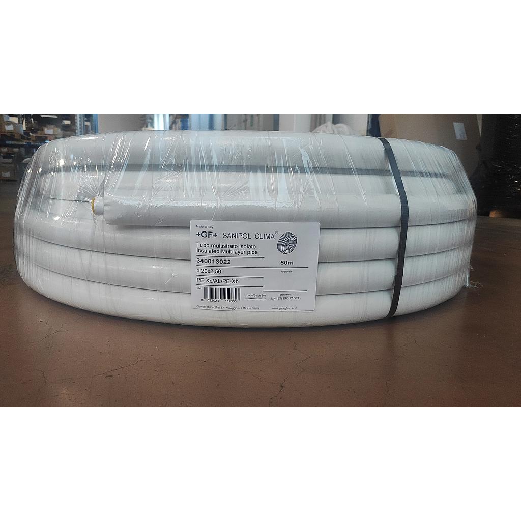 TUBO MULTISTRATO SANIPOL CLIMA RIVESTITO BIANCO D.20X2,5