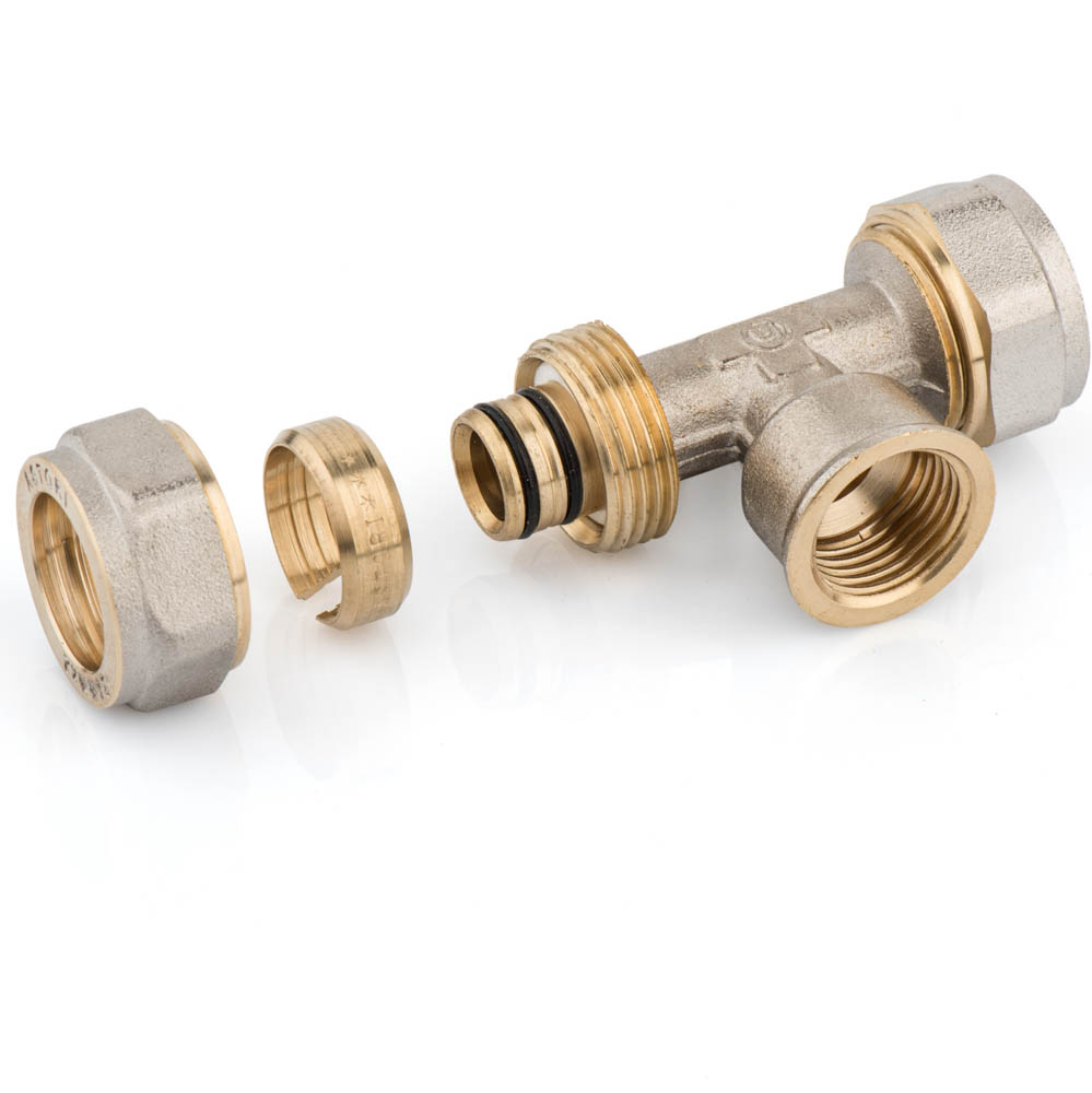 TEE 3 LATI FEMMINA 16X1/2X16 NICHELATO PER MULTISTRATO INSERTO FISSO ASTORI