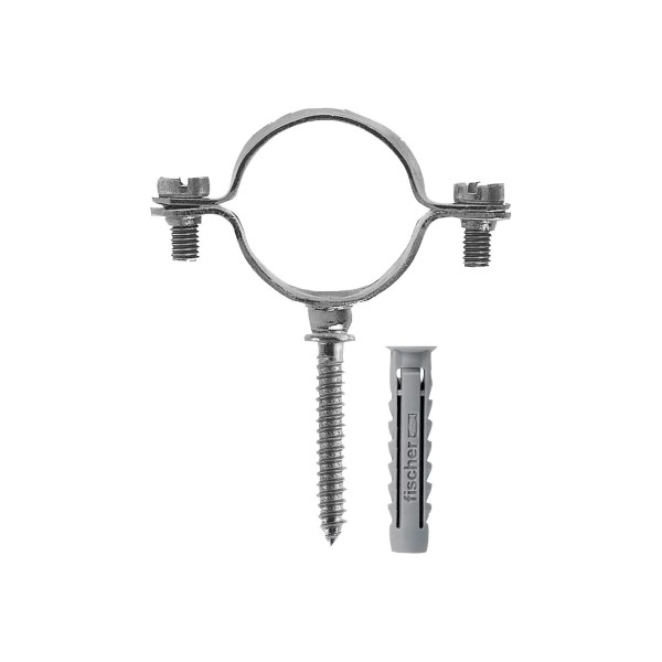 COLLARINO IN ACCIAIO ZINCATO CON VITE E TASSELLO IN BUSTA 10 PZ. D22