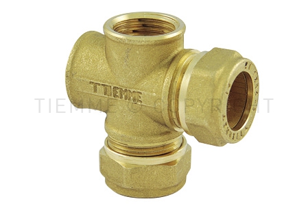 RACCORDO CROCE A COMPRESSIONE TUBO CU  Ø 22-22